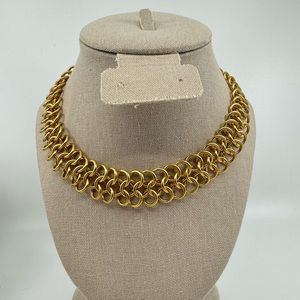 Vintage Anne Klein Gold Tone Toggle Chain Link Necklace